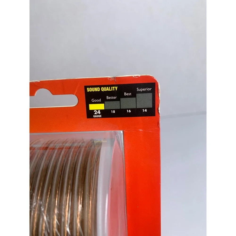 Philips 100ft Speaker Wire 24 Gauge‎ Clear Audio Cable PH62110 New Spool